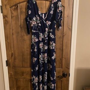 Navy Floral Jumpsuit
